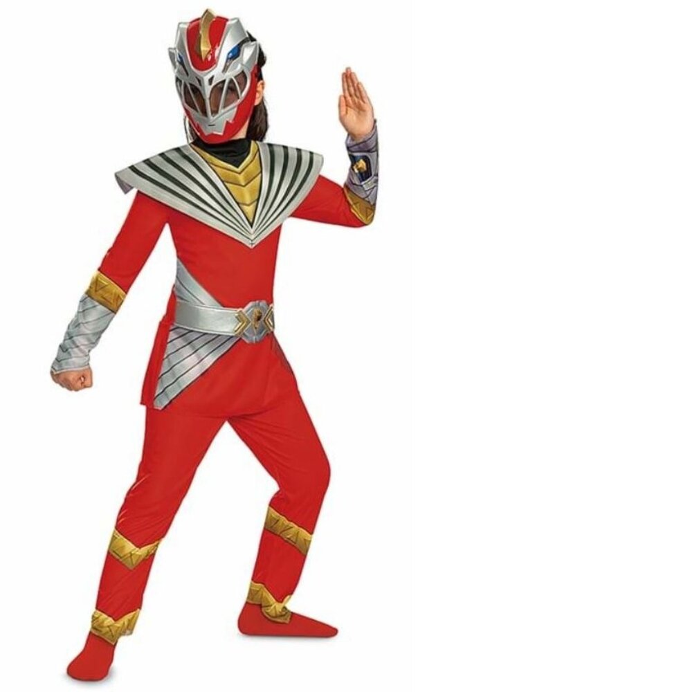 Power Ranger Halloween Costume 4/6 Cosmic Fury Red Jumpsuit, Mask 2 Pc Girls